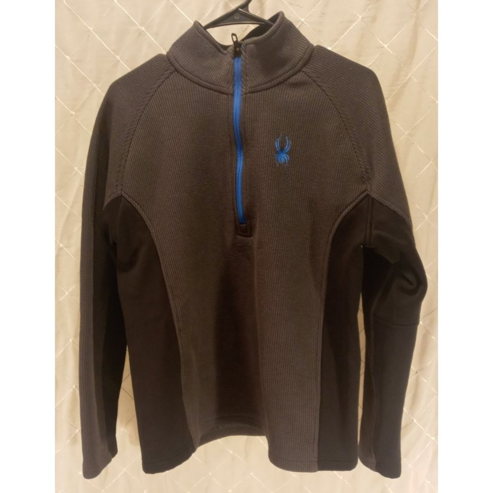 Men's SPYDER Pullover thermal sweatshirt SZ. MED. 1/2 Zip Hi-Collar V-Neck